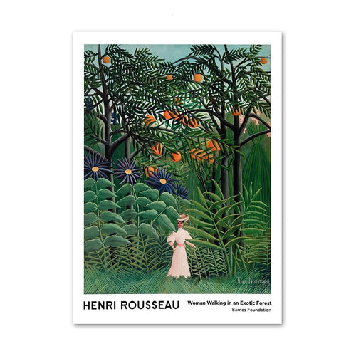 Henri Rousseau | Exotic Forest Jungle | Woman Walking in an Exotic Forest