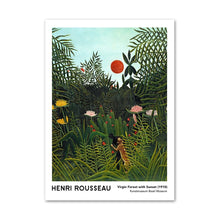 Henri Rousseau | Exotic Forest Jungle | Virgin Forest with Sunset