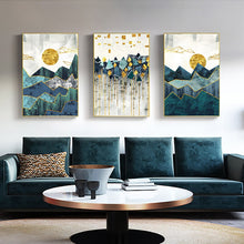 Geometric Mountain Golden Sun