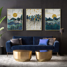 Geometric Mountain Golden Sun