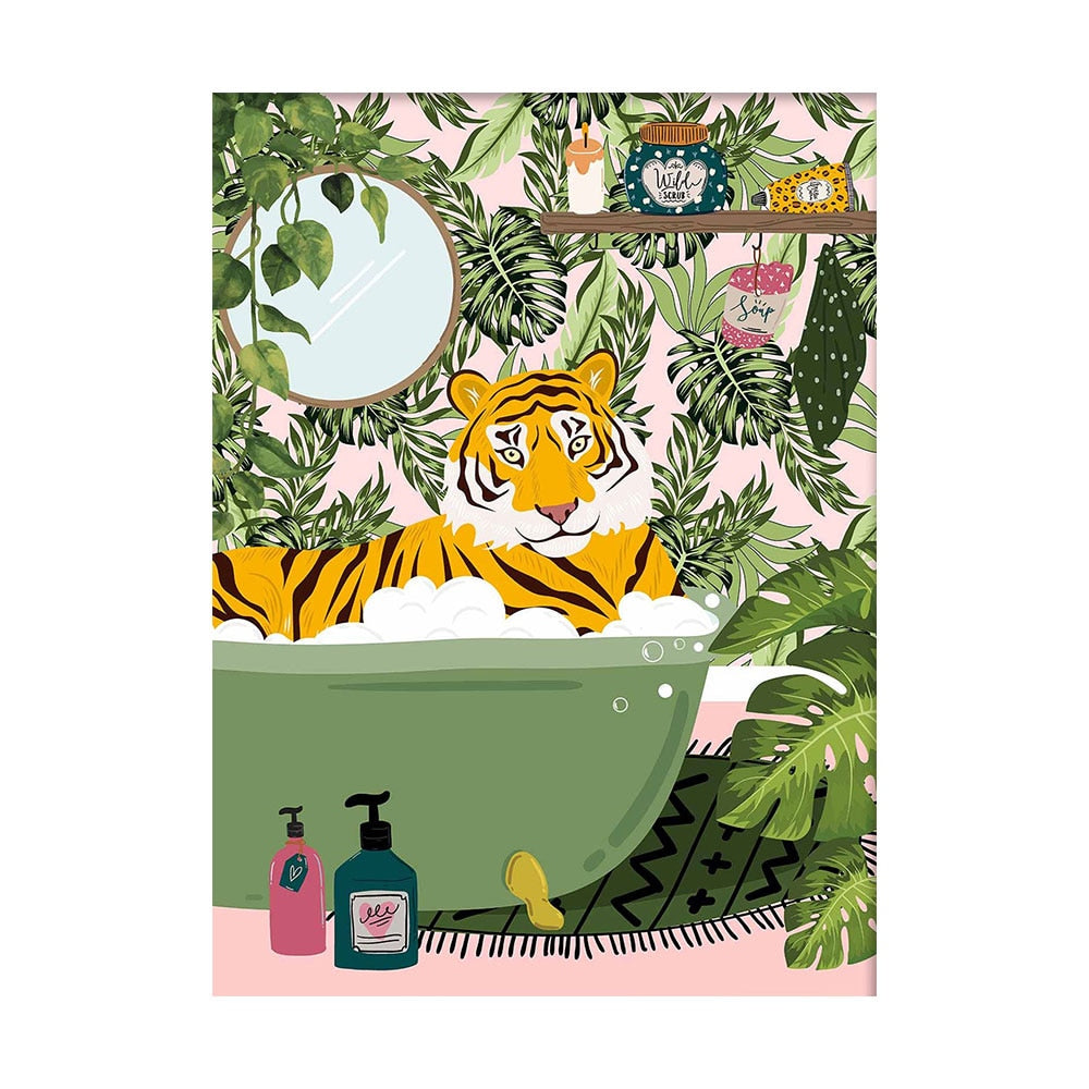 Animal In Bathtub | Tiger