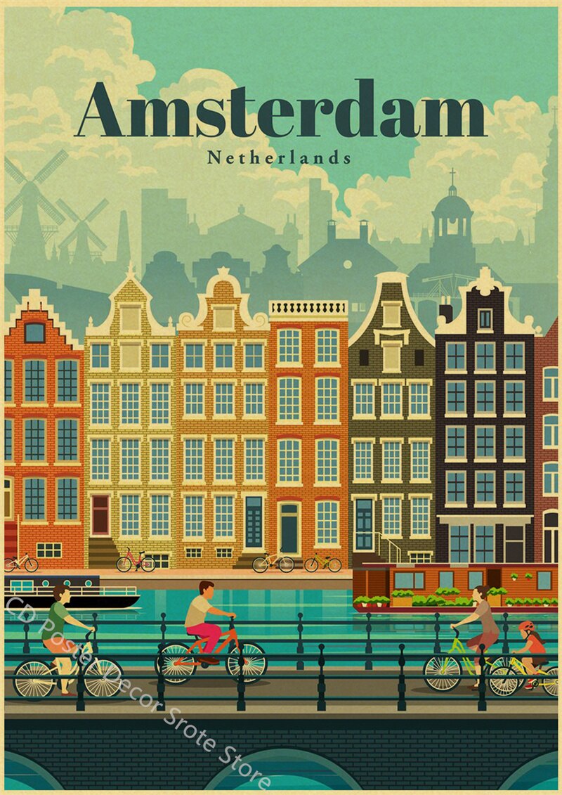 Amsterdam | World Cities | Travel Poster