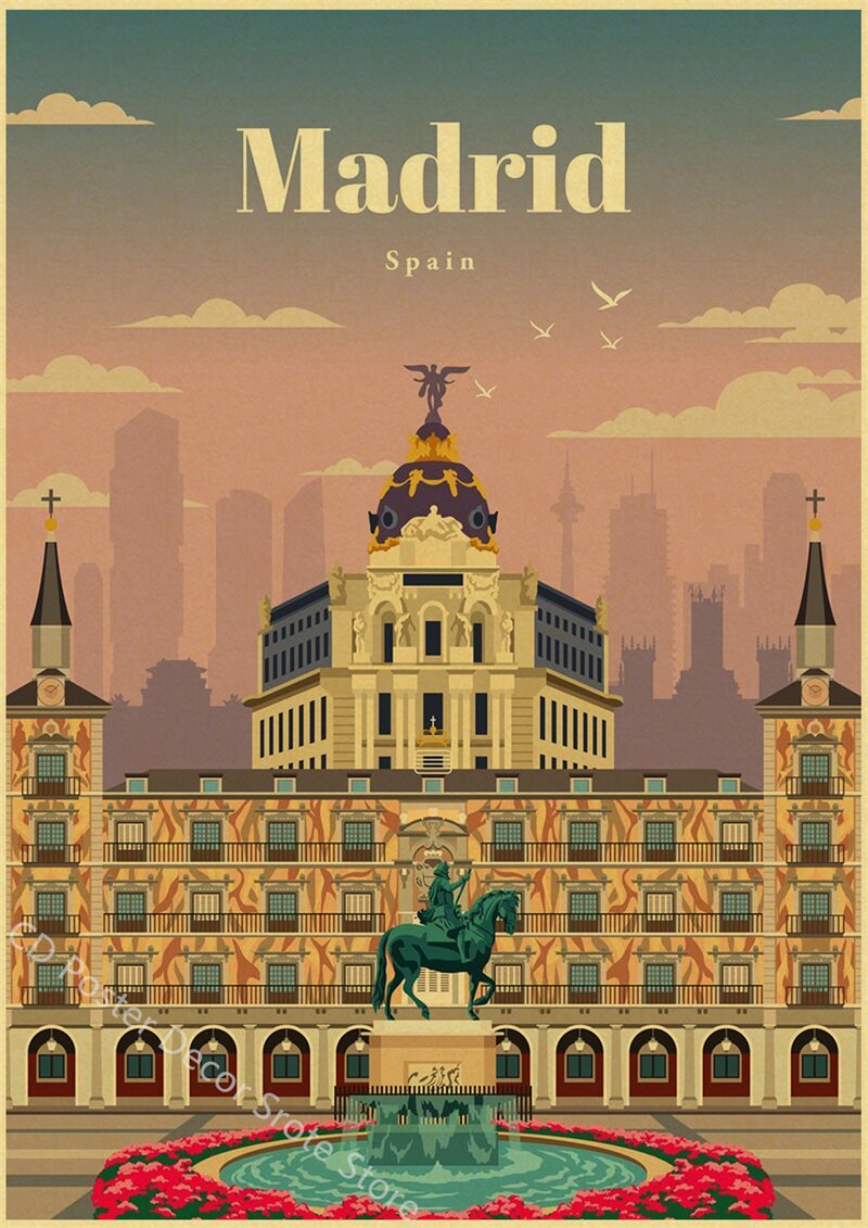 Madrid | World Cities |Travel Poster