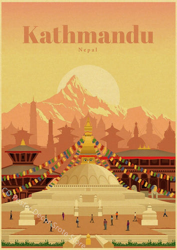 Kathmandu | World Cities | Travel Poster