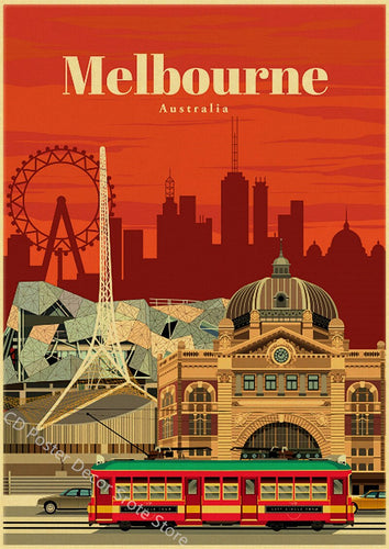 Melbourne | World Cities | Travel Poster