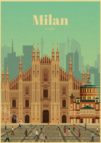 Milan | World Cities | Travel Poster
