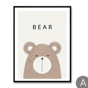 Cartoon Bear Lion Tiger Rabbit Giraffe