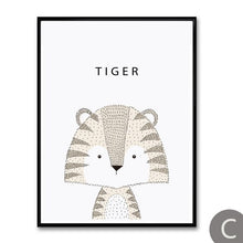 Cartoon Bear Lion Tiger Rabbit Giraffe