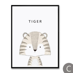 Cartoon Bear Lion Tiger Rabbit Giraffe