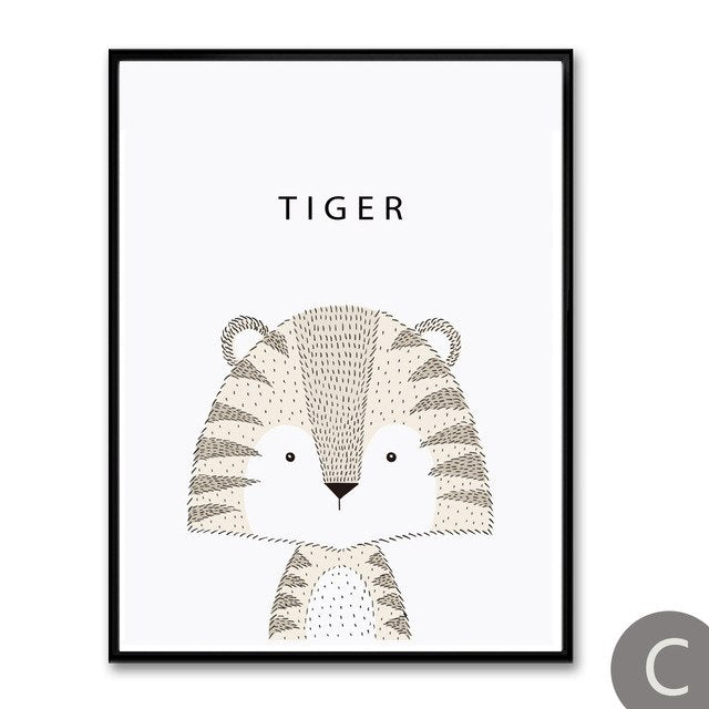 Cartoon Bear Lion Tiger Rabbit Giraffe