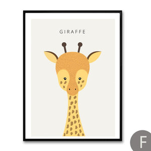Cartoon Bear Lion Tiger Rabbit Giraffe